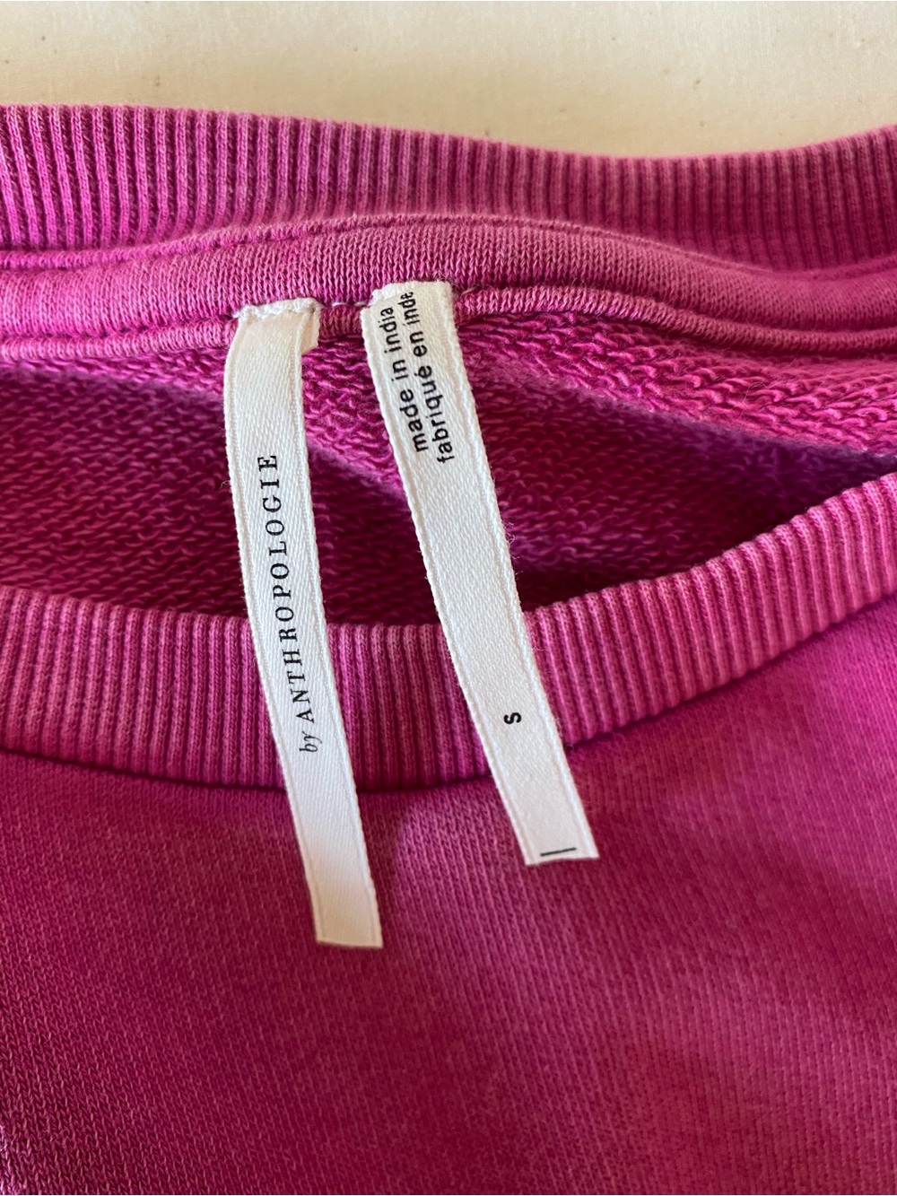Anthropologie Bright Fuchsia Crewneck Sweater